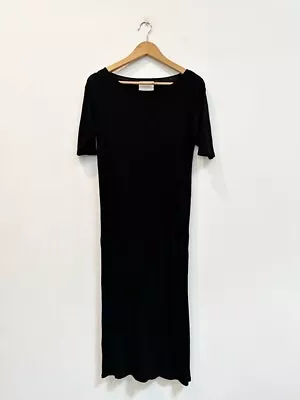 Designer La Garconne Moderne Size S Black Jersey Midi Pefect Women's Dress • $97.15