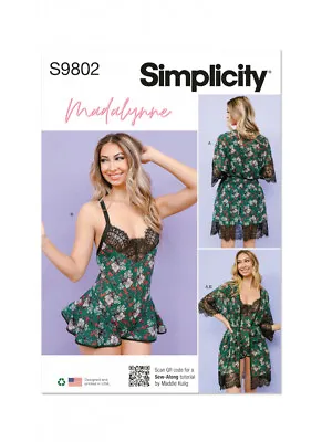 Simplicity Sewing Pattern S9802 Misses' Robe And Lingerie By Madalynne Intimates • £15.50