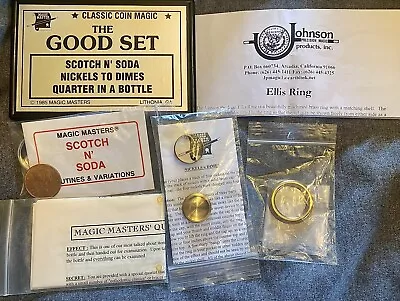 Vintage Coin Magic Johnson Products Ellis Ring Magic Masters Good Set Never Used • $51