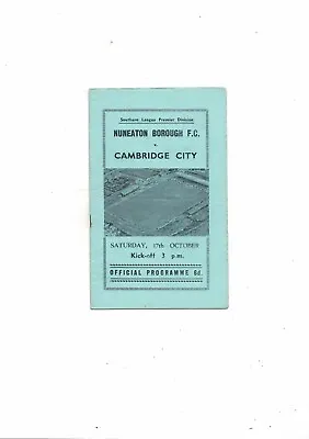 1964/65 Nuneaton Borough V Cambridge City Southern League Football Programme • £3