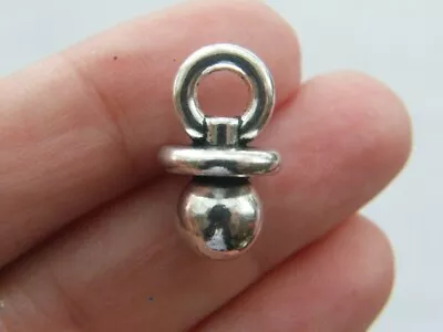 6 Dummy Pacifier Charms Antique Silver Tone P577 • $4.25