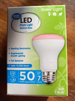 Great Value LED Light Bulb 7W (50W Equivalent) R20 Grow Light Lamp • $12