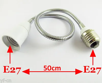 1pc 50cm E27 To E27 Light Lamp Flexible Extension Adapter Converter Screw Socket • $6.64