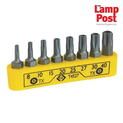 CK T4527 Set Of 8 Torx (TX) Star Security Tamperproof Pin Screwdriver Bits • £5.49