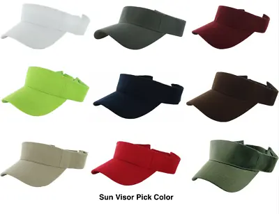 Visor Sun Hat Cap Golf Tennis Beach Men Women Adjustable Sport Plain Solid Color • $5.95