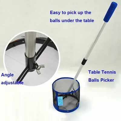 Alloy Pole Collection Table Tennis Ball Picker Picking Net Telescopic Collecter • $41.78