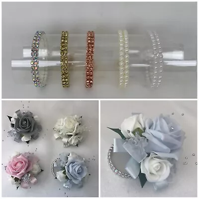 Wrist Corsage Wedding Pearl Bracelet Prom Flower Bouquet Bridesmaids Wristlet  • £12.95