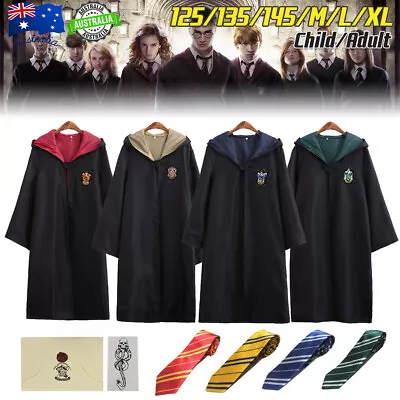 Adult Kids Harry Potter Gryffindor Ravenclaw Adult Robe Set Tie Costume Cosplay • $29.79