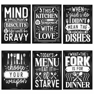 £3.95 • Buy Kitchen Metal Sign Home Decor Poster Tin Funny Food Plaque Signs Black AM703