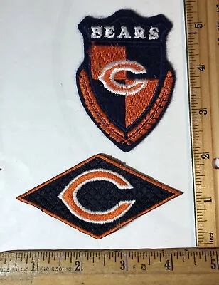 Vintage Lot Of 2 Chicago Bears Iron On Patches NFL Football Shield Crest Logo • $7.25