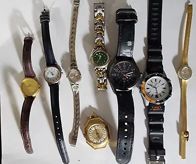 Lot Of 8 Women's Men's Watches Parts Or Repair Waltham Endura Timex Expedition  • $46.10