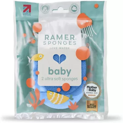 Ultra Soft Baby Sponge Ramer Sponges Twin Pack 2 Ultra Soft Random Color UK • £7.14