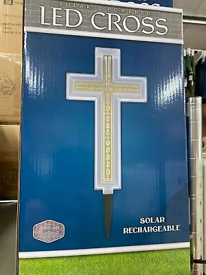 LED Solar Powered Cross FOR GOD SO LOVED THE WORLD  • $23