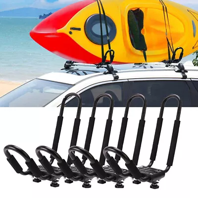 2Pairs Large J-Bar Car Roof Rack Canoe Boat Surf Kayak Universal Carrier Strap • £39.99