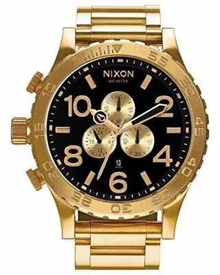 Brand New NIXON Watch All Gold Black 51-30 Chrono A083-510 5130 A083510 51 MM • $149