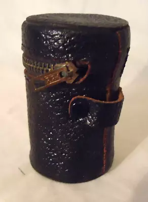 Vintage Faux Leather Zipper Top Film Canister • $6.99