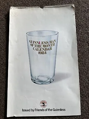 £19.99 • Buy Original Vintage Saucy 1984 'Guinness Calendar Guinless Man Of The Month' - RARE