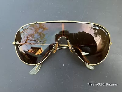 Authentic 1980's Vintage BAUSCH & LOMB B&L   Wings   Shield Aviator Sunglasses • $149