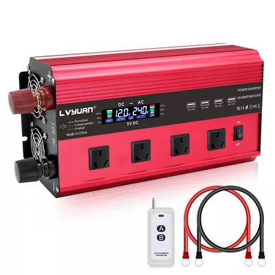 3000W 6000W 12V To 240V Power Inverter 4USB 4AC Camping Trip With Remote Control • $218.49