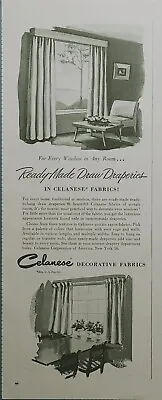 Celanese Ready-Made Draw Draperies Every Window Any Room Vintage Print Ad 1950 • $12.77