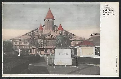 Auditorium And Stokes Monument Ocean Grove N.J. Very Early Postcard Unused • $15