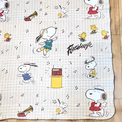 Vintage Chatham Peanuts Throw Blanket Fleece Flash Beagle Snoopy 1982 65  X 40  • $27.50