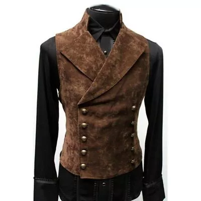 Mens Gothic Steampunk Vest Medieval Waistcoat Stage Cosplay Prom Costume • $45.34