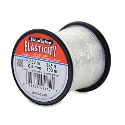 Elasticity Stretch Cord 0.8 Mm / .032 In Clear 100 M / 328 Ft • $29.46