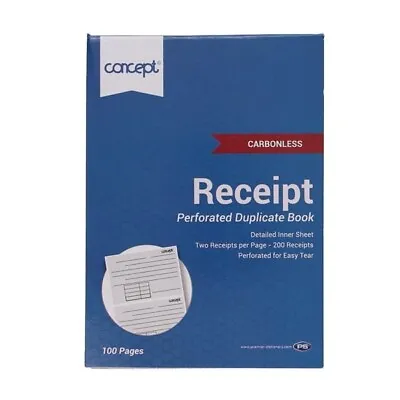 Invoice Receipt Book Cash Carbonless 200 Receipts Perforated Duplicate Book Pad • £4.49