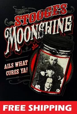 T-shirt--three Stooges Moonshine-ails What Cures Ya! • $15.99