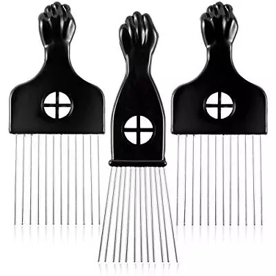 3 Pack Metal Hair Pick Wide Tooth Afro Pick For Men Hair Pick For Curly Hair For • $12.99