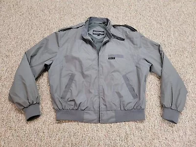 Members Only Jacket Mens 44 Grey Full Zip Driver Cafe Racer Outdoor Preppy • $29.97