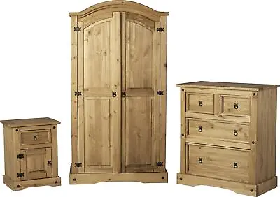 Corona Bedroom Wardrobe Bedside Dressing Table Cabinet Drawer Chest • £482.99