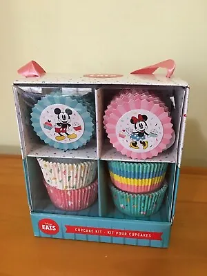 Disney Eats Collection Mickey And Minnie Mouse Paper Liners Toppers Cupcake Kit • $14.98