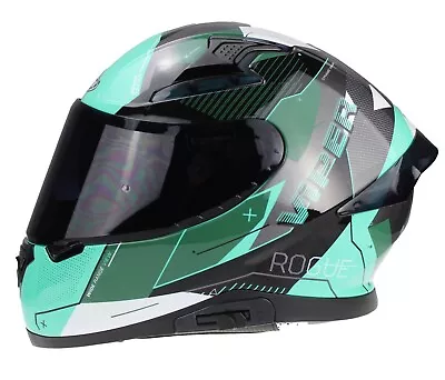 Viper Rs-v95 Full Face Acu Gold Dual Visor Motorcycle Helmet Rogue Teal • $124.36