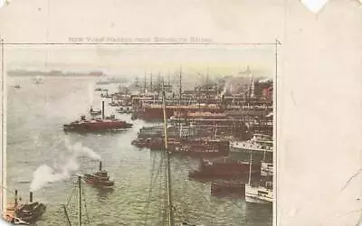 New York Harbor From Brooklyn Bridge Advertising Beardsleys Codfish C1905 P113 • $8.39