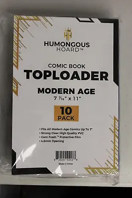 (10) Humongous Hoard Current Comic Book Top Loader W/Gem Fresh Coating Pack • $22