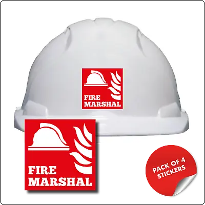 £1.93 • Buy 4 X FIRE MARSHAL HELMET SELF ADHESIVE STICKERS HEALTH & SAFETY BUILDING SITE
