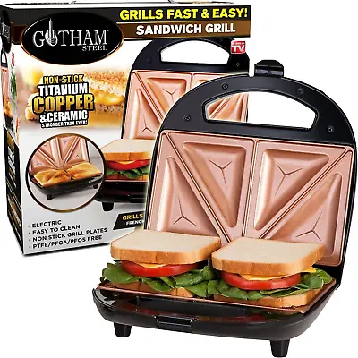$21.99 • Buy Gotham Steel Dual Electric Sandwich Maker And Panini Grill With Ultra Nonstick C