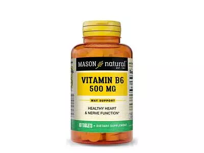 60 TABLETS VITAMIN B 6 500MG Maintains Healthy HEART & NERVE Function PYRIDOXINE • $10.95