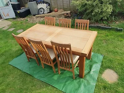 Oak Dining Table And 6 Chairs • £300