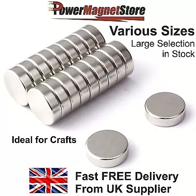 Strong Magnets For Crafts 2-10mm Neodymium Disc Magnets Neo DIY Craft N52 • £1.40