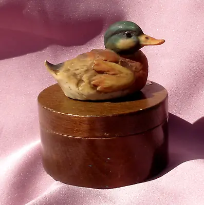Vintage Wooden Trinket Box Mallard Duck Made In Italy Signed • $22.99