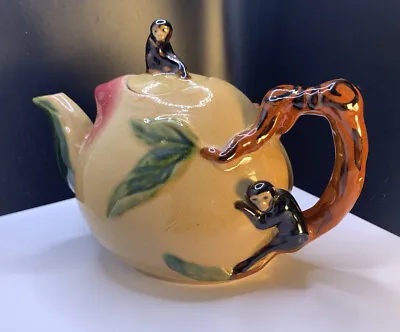 Monkeys And Tree Ceramic Teapot Vintage • $175