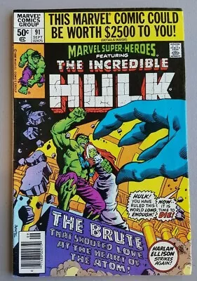 Marvel Super Heroes - Hulk Comic Book #91 Sep 1980 • $3