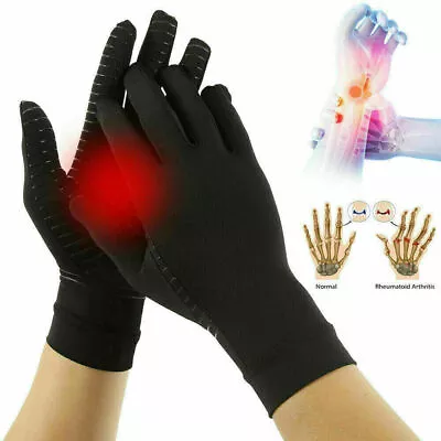 Copper Arthritis Compression Gloves Hand Support Joint Pain Relief Full Finger • $7.98