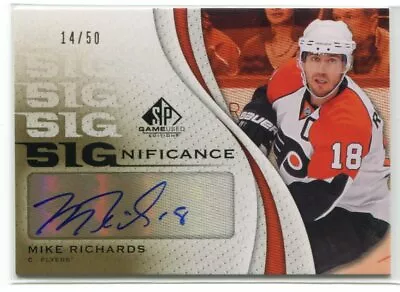 2010-11 SP Game Used SIGnificance RI Mike RIchards Auto 14/50 • $9.99