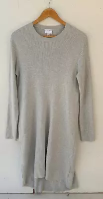Witchery Womens Rib Knit Dress Size XL Light Grey Alpaca Wool Blend Long Sleeve • £30.96