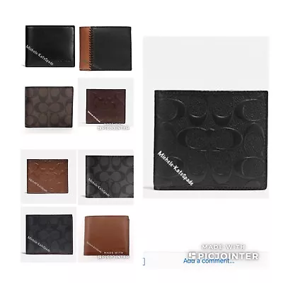 $69 • Buy Brand New COACH Men's Compact ID Wallet ** CHOOSE YOUR COLOR **