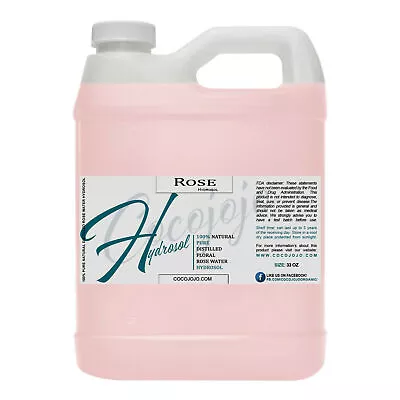 Rose Water Hydrosol 100% Pure Steam Distilled Cleanser Floral Toner Bulk 33 Oz • $28.59